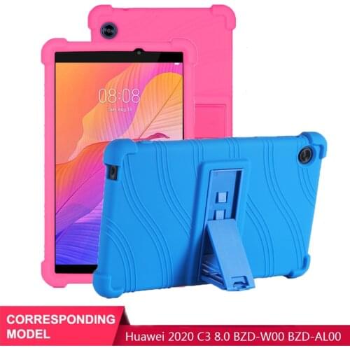 SZOXBY For Huawei 2020 C3 8" BZD-W00 BZD-AL00 Soft Silicone Shockproof Protective Adjustable Stand Cover Protective sleeve
