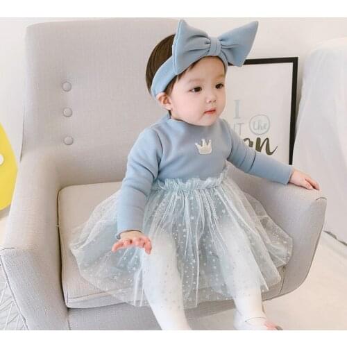 Newborn Baby Girl Clothes Long sleeve Mesh Princess Baby Girl Dress Party Birthday Dress 0 3 6 months Infant Baby Girl Clothing