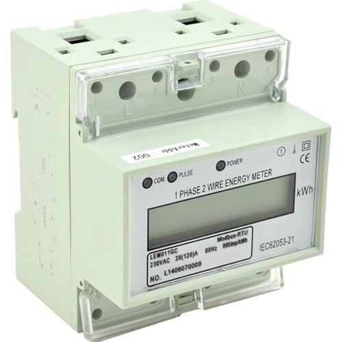 DIN Rail Digital Energy Meter Equipment With Modbus RS-485 10(60)A 230V LEM011JC
