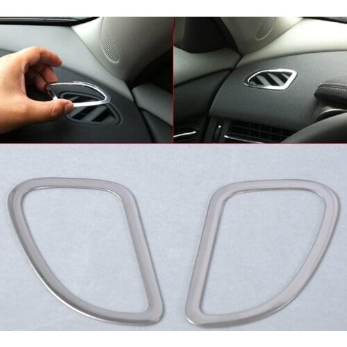DWCX 2Pcs Stainless Steel Interior Air Conditioning Vent Outlet Output Trim Cover Sticker For Chevrolet Cruze 2009 - 2015 2016