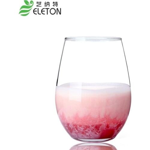 ELETON 4 pcs/set 500ml Artificial blown egg-shaped glass ice cream cup milk Mugs Tea Mug Transparent Drinkware coffee shop
