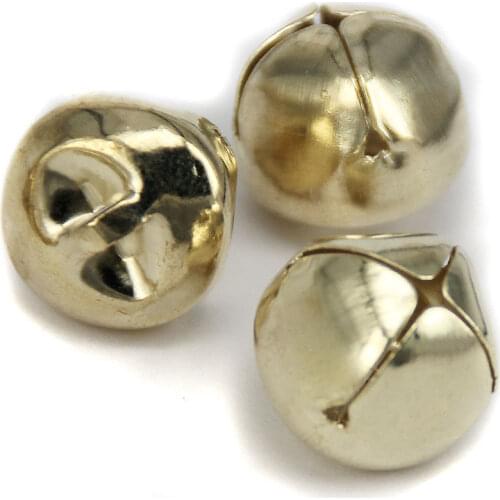 100 Gold Plated JINGLE BELLS Christmas Bells 15mm Beads Charms Jewelry DIY