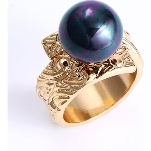 KOMi Hawaii Polynesian Style Finger Rings for Women Men Pearl Hawaiian Scroll Memorial Ring Couple Jewelry US SIZE 6-13 K6466