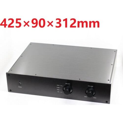 DIY Power Amplifier Housing Headphone Soft Control Cabinet Aluminum Decoder Shell Hi-End Rear Class A Chassis W425 H90 D312