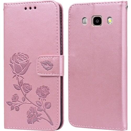Luxury Leather Flip Book Case for Samsung Galaxy J5 J530F J520 J510 J500 J5 Prime G570F Pro Rose Flower Wallet Case Phone Cover