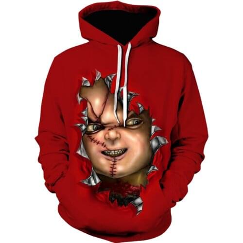 Cool Men Women Chucky Sweatshirts Horror Movie Chucky 3D Printed hoodie Streetwear Fashion Casual Jacket funny hoodies s-6xl