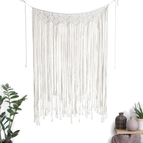 Macrame Wall Hanging Tapestrys Bohemian Wall Decor Home Decoration Handmade Cotton Rope Door Curtain Long Tapestry Decoration