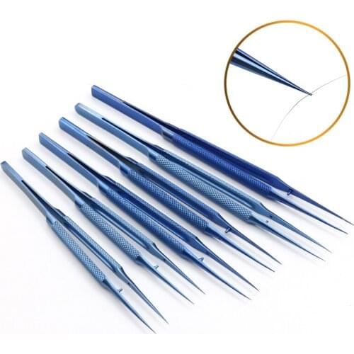 14CM Titanium alloy Microscopic instruments Micro scissors Toothed Forceps tweezer