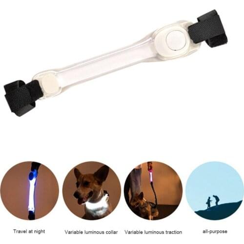 Multi-functional Silicone Pet LED Traction Rope Luminous Collar Strap 4 Models Long Lasting Luminous Anti-Lost Strap
