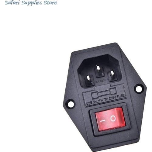 New ON/OFF Switch Socket With Female Plug For Power Supply Cord Arcade Machine IO Switch With Fuse