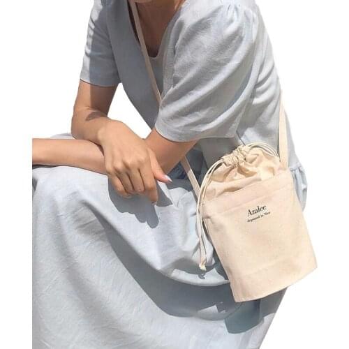 New Cross Bag Youth Fashion Canvas Drawstring Bags Mini Capacity Wild Messenger Bag Cute Fun Handbag