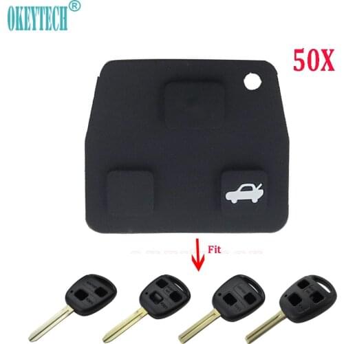 OkeyTech 50pcs/lot For Toyota RAV4 Corolla Camry Prado 2 or 3 Button Rubber Key Button PAD Replacement Repair Kit Rubber Key Pad