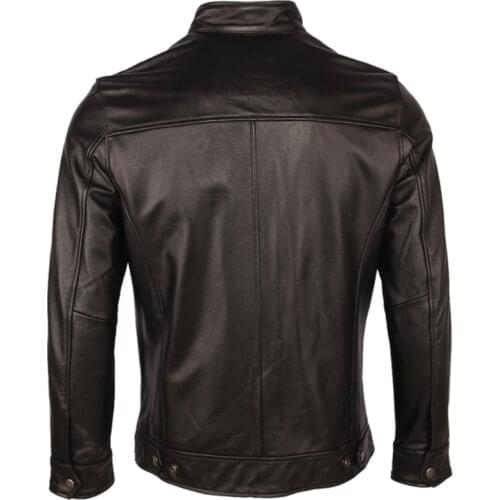 Autumn Jacket Men Vintage Distressed 100% Cow Skin Real Leather Jackets Male Winter Coat Clothing M029