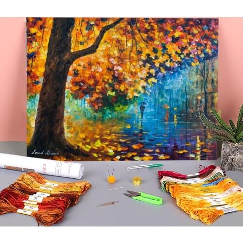 The Judgement Autumn Printed Fabric 11CT Cross-Stitch Patterns Embroidery DMC Threads Craft Hobby Painting Handicraft Floss