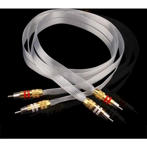 Pair Nordost OCC silver plated RCA interconnect cable with gold plated RCA plug cable