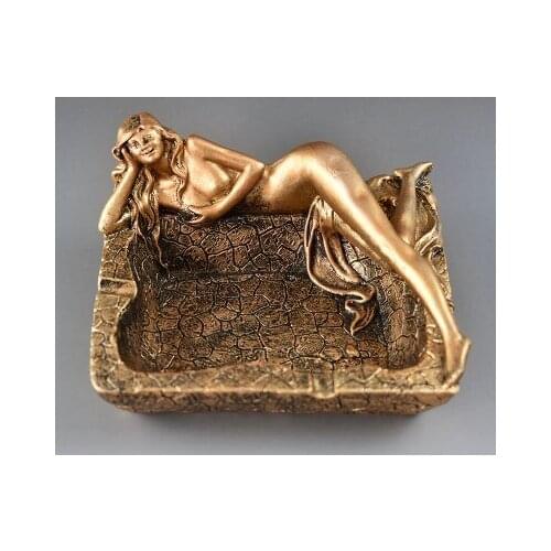 Creative Sleeping Beauty Naked Resin Ashtray Hotel Bar Ashtray Household Art Furnishing Articles Cigarette Cylinder Ashtrays