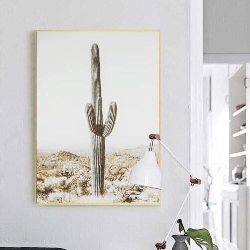 Desert Saguaro Scandinavia Canvas Poster Prints Pastel Saguaro Cactus Botanical Photography Wall Art Picture Painting Home Decor