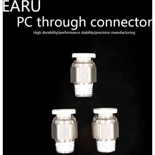 1/8'' 1/4'' 3/8'' 1/2'' Male-4 6 8 10 12mm Straight Push in Fitting Pneumatic Push to Connect Air Adapter Plug Socket Connector