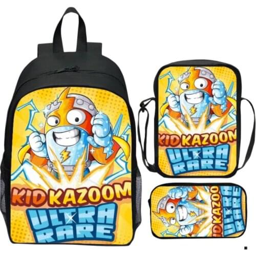 3Pcs/Set Super zings School Bag For Boys Girls Movie Cartoon Backpack Children School Set Schoolbag Kids Gift mochilas