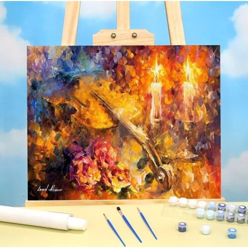 Violin Emotions Coloring By Numbers Painting Set Acrylic Paints 40*50 Paiting By Numbers New Design Crafts Handicraft