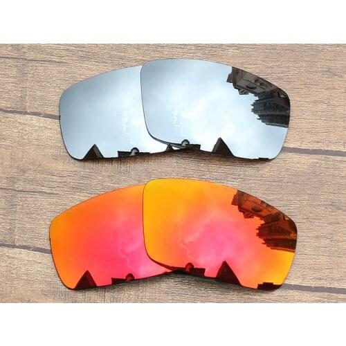 Vonxyz 2 Pairs Ruby Mirror & Chrome Mirror Polycarbonate Replacement Lenses for-Oakley Canteen 2006 Frame