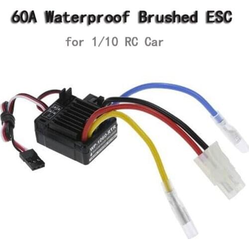 WP-1060 2-3S 60A Waterproof Brushed ESC w/BEC 5V/2A for 1/10 RC Tamiya Traxxas TRX4 Redcat HPI D90 D110 SCX10 RC Crawler Car