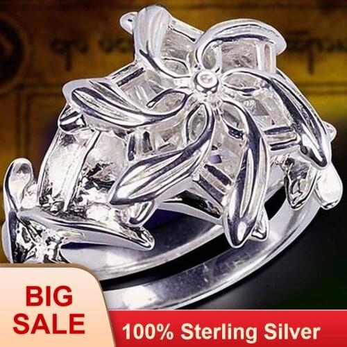 Fine Jewelry Women 100% Real 925 Soild Sterling Silver rings The Galadriel Nenya Zircon Ennagement Wedding Band Ring