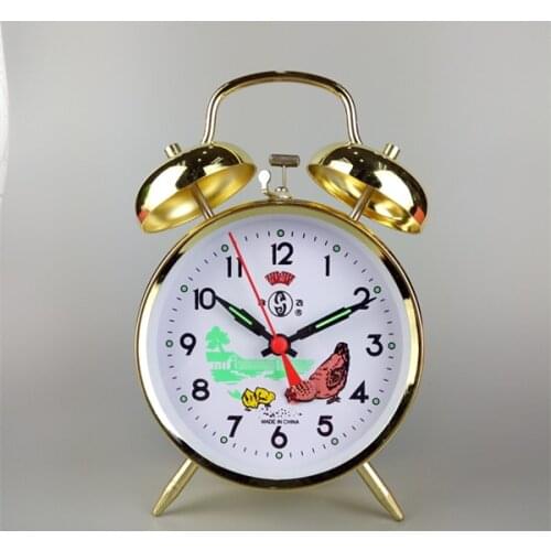 Factory Manual winding Up the alarm retro mechanical creative student bedroom super loud noise watch vintage metal clock