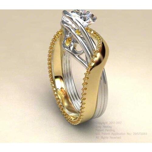 MENGYI Crystal Zircon 9 2 5 Ring Luxury Fashion Yellow Gold Color Jewelry Promise Engagement Rings For Women Jewelry