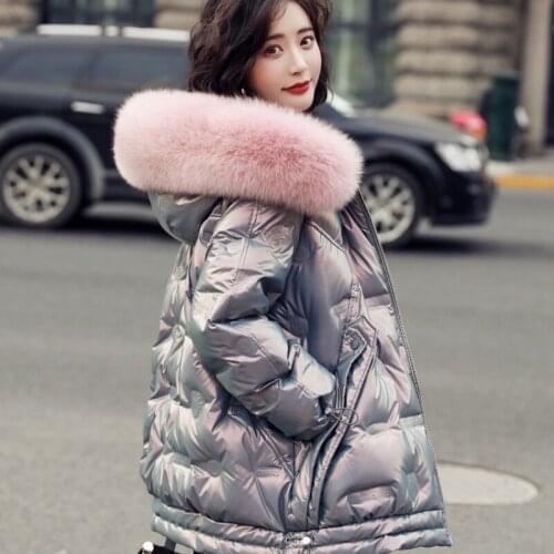 Winter Coat Women Hooded Parkas Puffer Jacket Fur Collar Jackets for Women 2021 Female Short Loose Clothes Abrigo Mujer HLY205