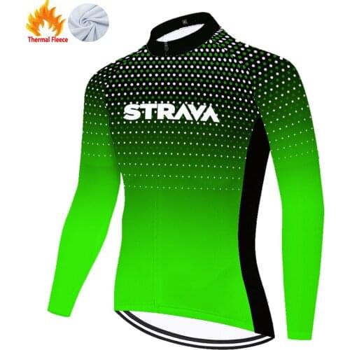 Strava Winter Thermal Fleece Bicicleta Fietskleding Heren Ropa Maillot Ciclismo Hombre Cycling Jersey Men Cycling Jersey