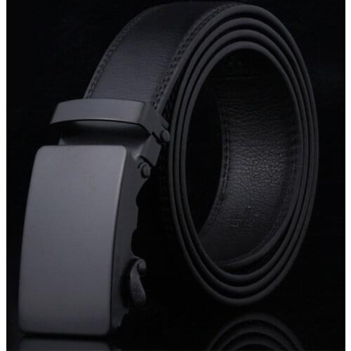 1pc Mens Automatic Buckle Belt Slip Buckle Business Casual Leather Waist Belt waistband girdle ribbon