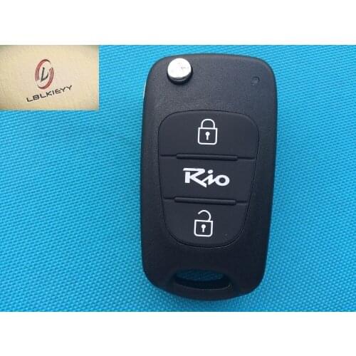 10Pcs/Lot Of New Replacement Key Case For Kia RIO 2 3 Buttons Folding FOB Blank Shell Flip Cover Blade Uncut Car Accessories