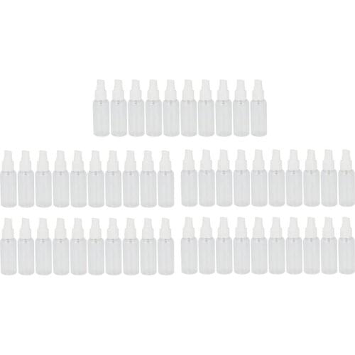 50 Pieces 50Ml Spray Bottles Plastic Empty Refillable Atomiser Transparent Travel Bottle
