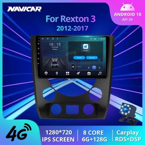 2DIN Android10.0 Car Radio For SsangYong Rexton Y290 III 3 2012-2017 Auto Radio GPS Navigation Car Receiver Bluetooth Player IGO