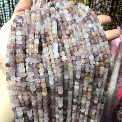 Natural Stone Beaded Faceted Purple Quartz Square Shape Loose Beads For Jewelry Making DIY Necklace Bracelet Accessories