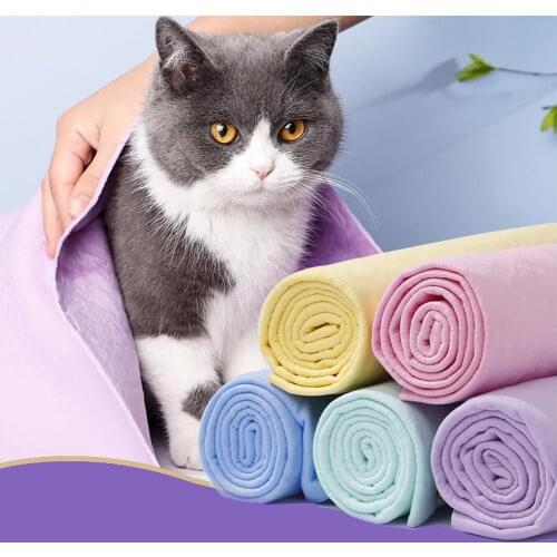 Quick-drying Towel Imitation Deerskin Pet Bath Towel Dog and Cat Cleaning Supplies Strong Water Absorption
