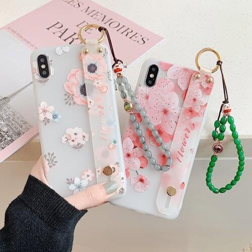 Wrist Strap Case Stand Phone Case For iPhone 11 Pro Max XR XS Max XS 7 8 6 Plus 7+ Case For iPhone 11Pro Max Soft TPU Back Cover