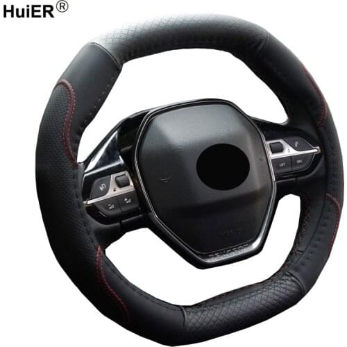 Car Steering Wheel Cover 4 Style Artificial Leather Non-slip For Peugeot 2008 2020 Year Model For Peugeot 4008 Peugeot 5008