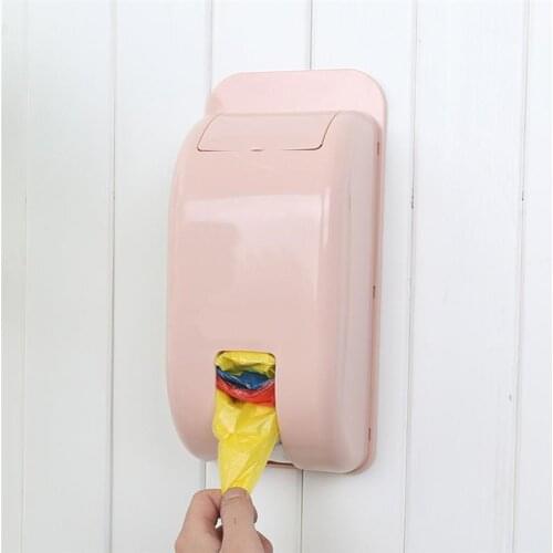 Home Garbage Bag Box Kitchen Organizer Bathroom Wall Hanging Storage Rack Plastic Hang Storing Rack With Biodegradable Trash Bag