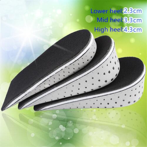 1 Pair Shoe Insoles Breathable Half Insole Heighten Heel Insert Sports Shoes Pad Cushion Unisex 2-4cm Height Increase Insoles