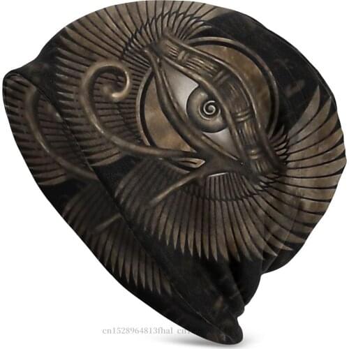 Bonnet Hats Egyptian Mythology Men Womens Knit Hat Eye Of Horus Wadjet Vintage Winter Warm Cap Hip Hop Skullies Beanies Caps