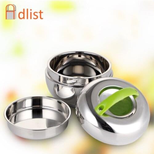 800ML liter Double Wall Stainless Steel apple Lunch Box 1L Picnic Boxes with handle Thermos Food Container Tableware Dinnerware