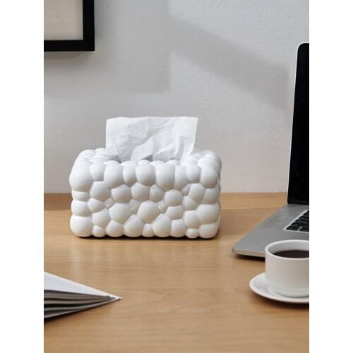 Resin Tissue Box Home Living Room Dining Room Coffee Table Nordic Minimalist Luxury Desktop Pumping Box Cute Creative