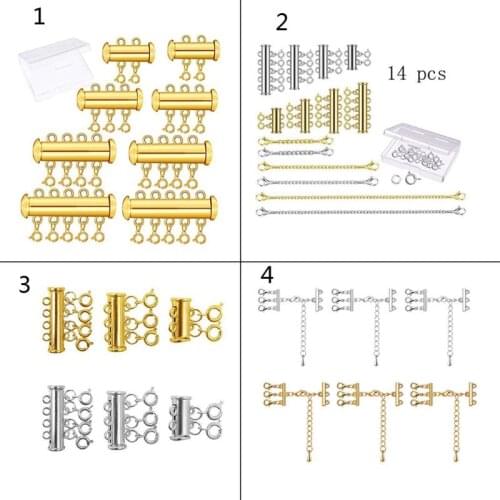 Layered Bracelet Necklaces Slide Magnetic Tube Lock with Clasps Jewelry Findings