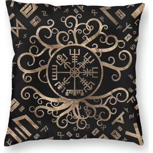 Vegvisir Tree Of Life Viking Pillowcase Home Decorative Vikings Valhalla Cushion Cover Throw Pillow for Car Double-sided