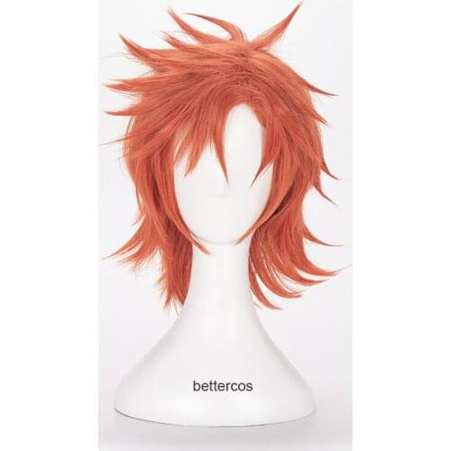 Fire Emblem ThreeHouses Sylvain Jose Gautier Cosplay Wig Short Orange Red Heat Resistant Synthetic Hair Wig + Wig Cap