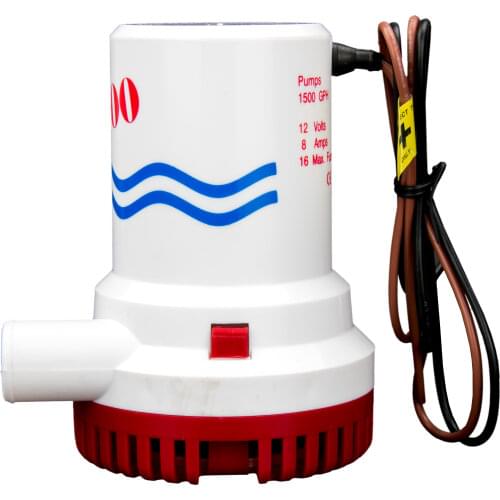 12V 1500 GPH Boat Bilge Pump Marine Yacht DC Submersible Water Pump