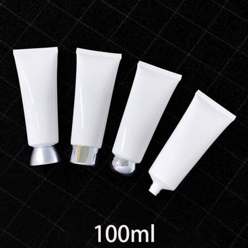 10pcs 100g Empty Plastic Squeeze Tube 100ml White Cosmetic Container Handmade Conditioner Cream Travel Packaging Bottles 3.5oz