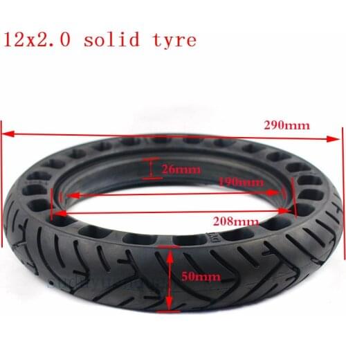 Size12x2.0 solid tyre 12x2.125 bike folding electric scooter wheel tire 12 inch Non-inflatable tyre fits Many gas scooter E-bike